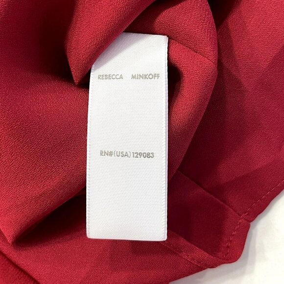 Rebecca Minkoff Kinsley Shirred Dress Red Spaghetti Strap Size 0 - Picture 8 of 8
